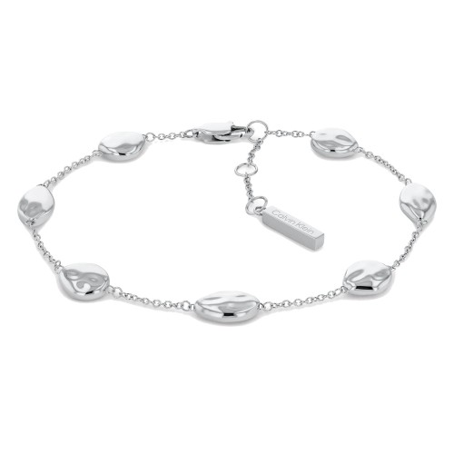 CALVIN KLEIN 35000126 - Molten Pebble - Damska - Bransoletka ze stali nierdzewnej - Srebrna