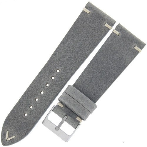 LAVVU Retro LSNUA24 - 24mm - Szary - Skórzany pasek do zegarka