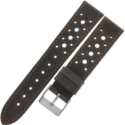 LAVVU Vintage LSGUC20 - 20mm - Ciemny brąz - Skórzany pasek do zegarka