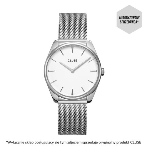 CLUSE CW0101212001 - Feroce Mesh Silver/White - Damski - Zegarek kwarcowy