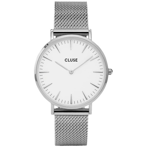 CLUSE CW0101201002 - Boho Chic Mesh Silver/White - Damski - Zegarek kwarcowy