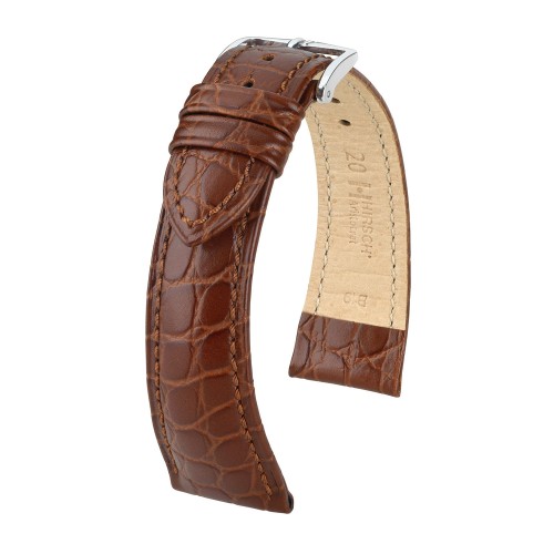 HIRSCH Aristocrat L - BRĄZOWY - 18mm - Skórzany pasek do zegarka
