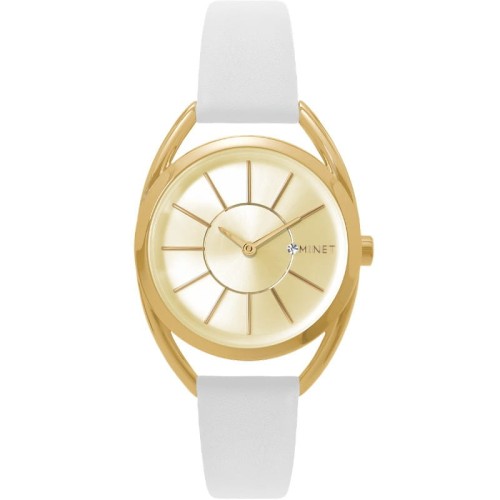 MINET MWL5073 - ICON Hollywood White - Damski - Zegarek na pasku skórzanym