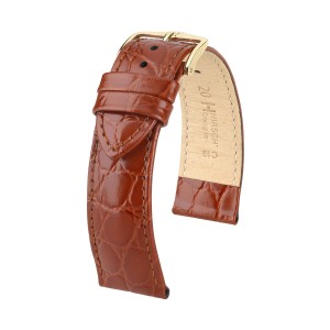 HIRSCH Crocograin M - ZŁOTOBRĄZOWY - 14mm - Skórzany pasek do zegarka