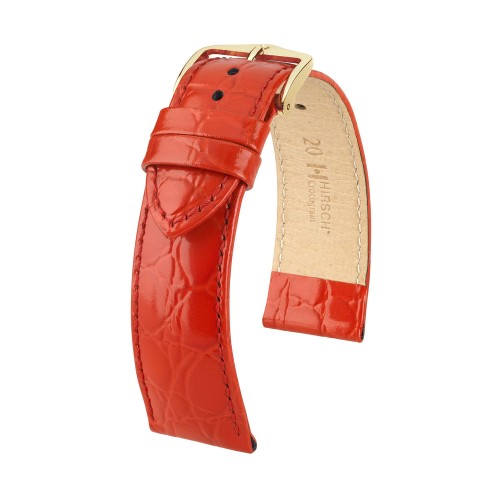 HIRSCH Crocograin M - CZERWONY - 18mm - Skórzany pasek do zegarka