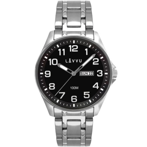 LAVVU LWM0142 - Bergen Black - Męski - Zegarek na bransolecie