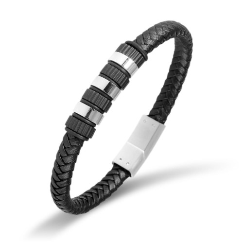 PIERRE RICAUD PR615.5BL - Męska - Bransoletka skórzana