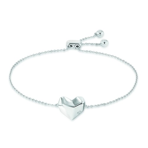 CALVIN KLEIN 35000038 - Faceted Heart - Damska - Bransoletka ze stali nierdzewnej - Srebrna
