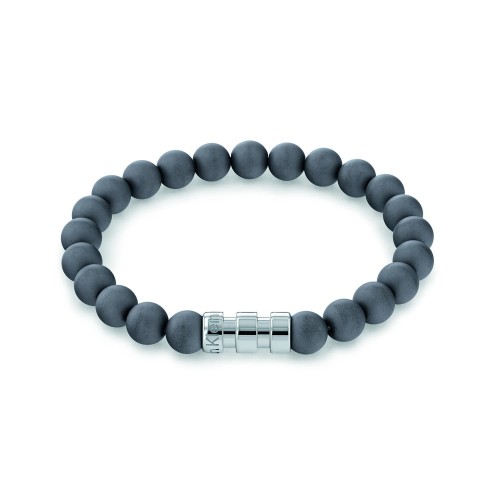 CALVIN KLEIN 35000105 - Round Beaded Bracelet - Męska - Bransoletka rozciągana - Szara