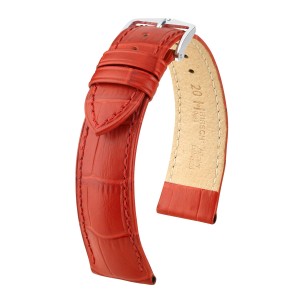 HIRSCH Duke M - CZERWONY - 18mm - Skórzany pasek do zegarka