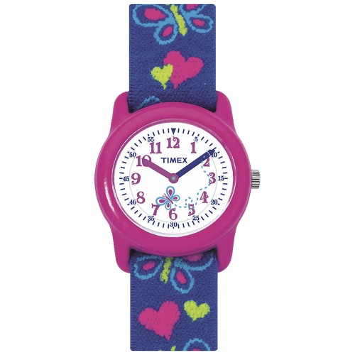 TIMEX T89001 - Kids Butterflies & Hearts - Dzięcięcy - Zegarek na pasku