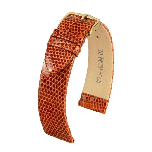 HIRSCH Lizard Classic L - ZŁOTOBRĄZOWY - 20mm - Skórzany pasek do zegarka