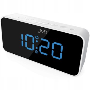 JVD SB3212.2 - 13x6,1mm - BIAŁY / Niebieski - Budzik elektroniczny