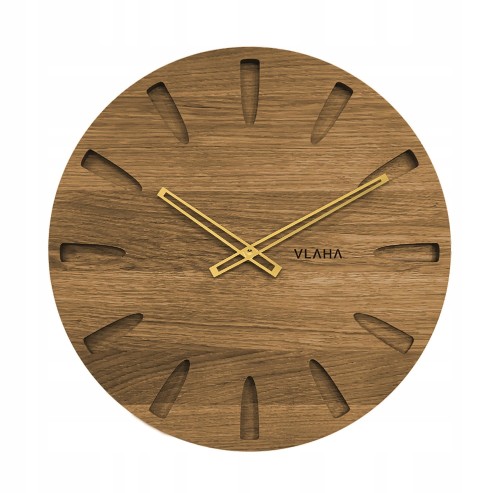 VLAHA Grand VCT1020 - 45cm - DĄB - Drewniany zegar ścienny