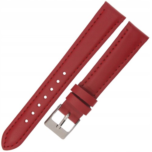 MINET Basic MSBUR16 - 16mm - CZERWONY - Skórzany pasek do zegarka