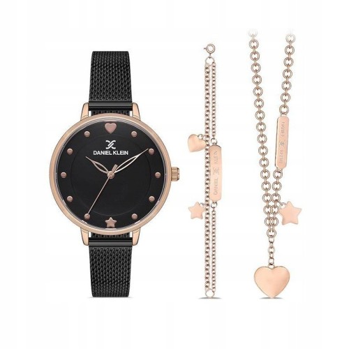 DANIEL KLEIN DK.1.13022-5 - Damski - Zegarek na bransolecie + bransoletka i naszyjnik