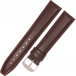 HORIDO 0077L - CIEMNY BRĄZ - 20mm - Skórzany pasek do zegarka o strukturze Gładkiej