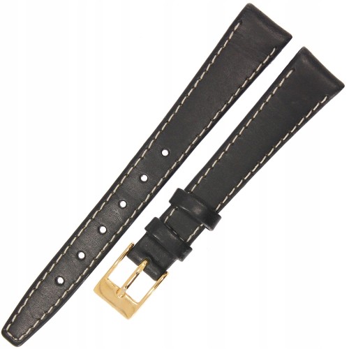 HORIDO 0168 - CZARNY - 12mm - Skórzany pasek do zegarka