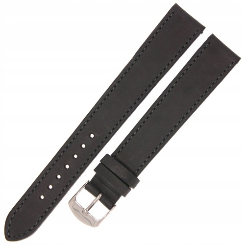 HORIDO 9201SL - CZARNY - 18mm - Skórzany pasek do zegarka