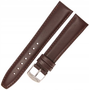 HORIDO 0077 - CIEMNY BRĄZ - 19mm - Skórzany pasek do zegarka o strukturze Gładkiej