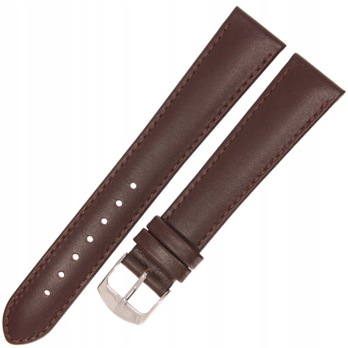 HORIDO 0078L - CIEMNY BRĄZ - 19mm - Skórzany pasek do zegarka o strukturze Gładkiej