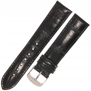 HORIDO 1320 - CZARNY - 20mm - Skórzany pasek do zegarka