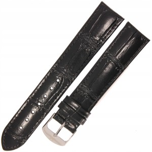 HORIDO 1320L - CZARNY - 20mm - Skórzany pasek do zegarka