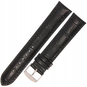 HORIDO 0189L - CZARNY - 20mm - Skórzany pasek do zegarka