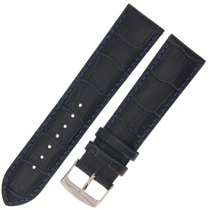 HORIDO 0189 - GRANATOWY - 22mm - Skórzany pasek do zegarka