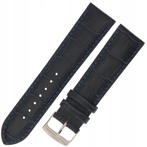 HORIDO 0189 - GRANATOWY - 22mm - Skórzany pasek do zegarka