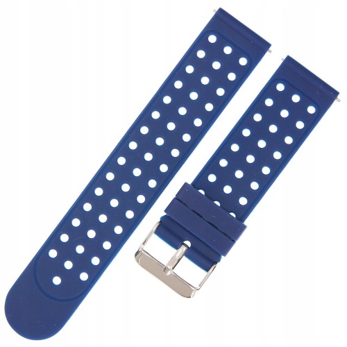 PACIFIC U12 - Granatowy/Biały - 22mm - Silikonowy pasek do zegarka