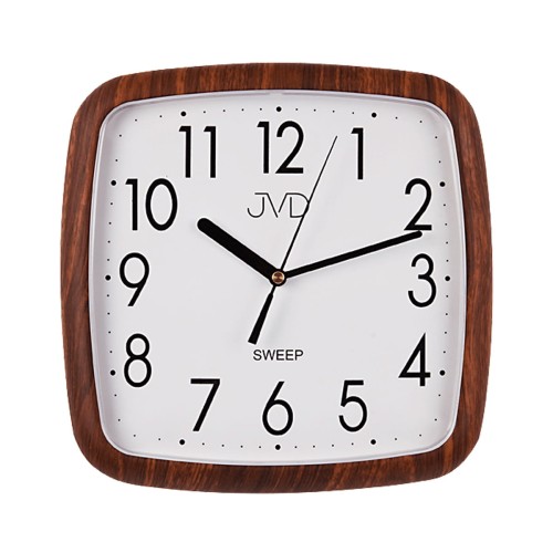 JVD H615.6 - 25x25cm - CIEMNY BRĄZ (imitacja drewna) - Zegar ścienny