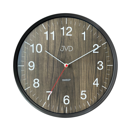 JVD HA17.3 - 33cm - CIEMNY BRĄZ (imitacja drewna) - Zegar ścienny