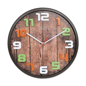 JVD HA51.2 - 30,5cm - CIEMNY BRĄZ (imitacja drewna) - Zegar ścienny