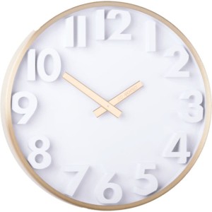JVD HC03.2 - 30cm - ZŁOTY / Biały - Zegar ścienny
