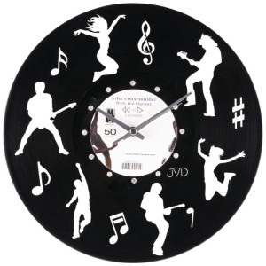 JVD HJ62 - 30cm - CZARNY - Zegar ścienny WINYL