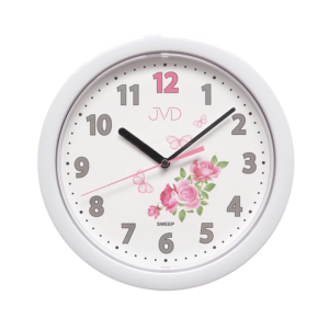 JVD HP612.D1 - 25cm - BIAŁY (Kwiaty) - Zegar ścienny
