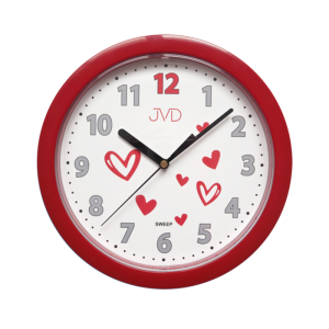 JVD HP612.D3 - 25cm - CZERWONY (Serca) - Zegar ścienny