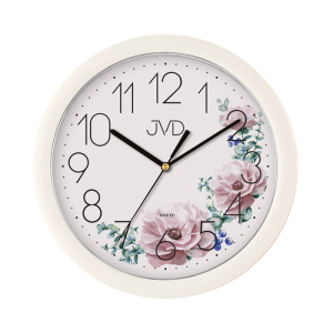 JVD HP612.D8 - 25cm - BIAŁY (Kwiaty) - Zegar ścienny