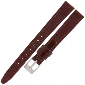 MINET Glamour MSOUV12 - 12mm - BORDOWY - Skórzany pasek do zegarka