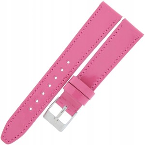 MINET Glamour MSOUX16 - 16mm - CIEMNY RÓŻ - Skórzany pasek do zegarka