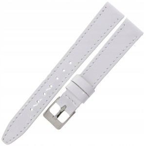MINET Glamour MSOUW14 - 14mm - BIAŁY - Skórzany pasek do zegarka