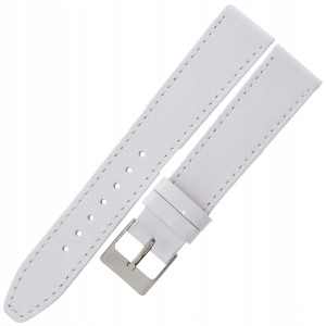 MINET Glamour MSOUW18 - 18mm - BIAŁY - Skórzany pasek do zegarka