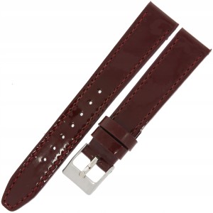MINET Glamour MSOUV16 - 16mm - BORDOWY - Skórzany pasek do zegarka