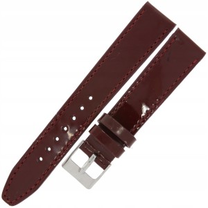 MINET Glamour MSOUV18 - 18mm - BORDOWY - Skórzany pasek do zegarka