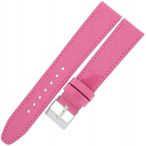 MINET Glamour MSOUX18 - 18mm - CIEMNY RÓŻ - Skórzany pasek do zegarka