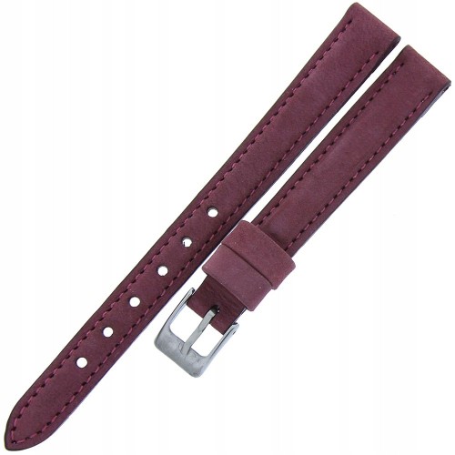 MINET Nubuk MSNUB12 - 12mm - BORDOWY - Skórzany pasek do zegarka