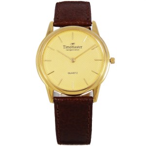 TIMEMASTER 065 - Unisex - Elegancki zegarek na pasku skórzanym