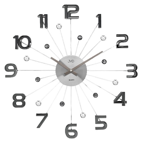JVD HT109.3 - 49cm - Zegar ścienny - Srebrny/Czarny