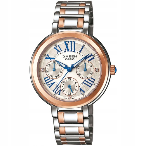 CASIO SHE-3034SA-7AUER - Sheen - Damski - Zegarek na bransolecie